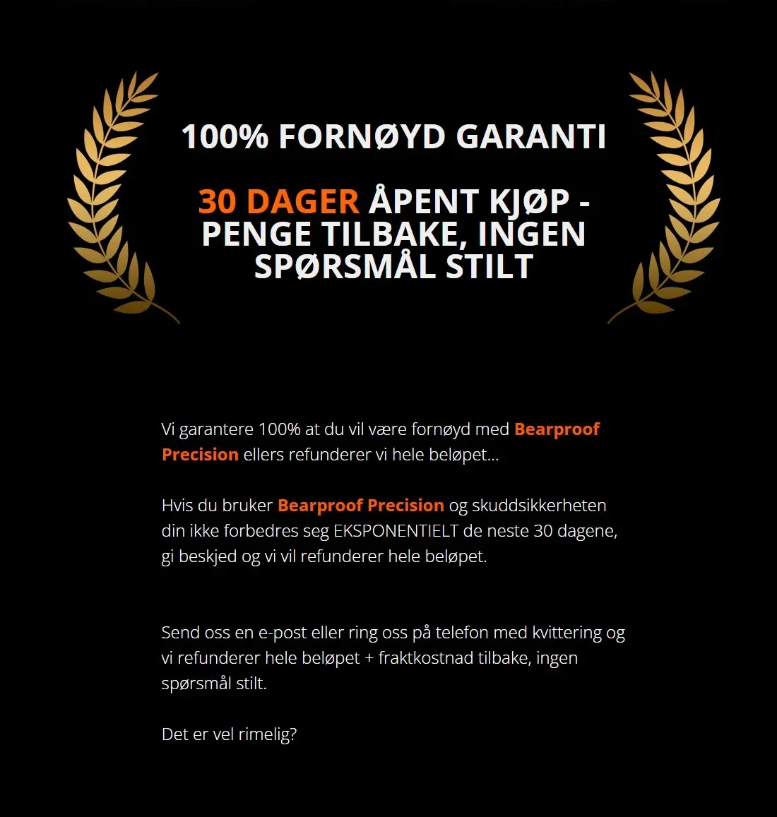 Pengene tilbake-garantien på 30 dager